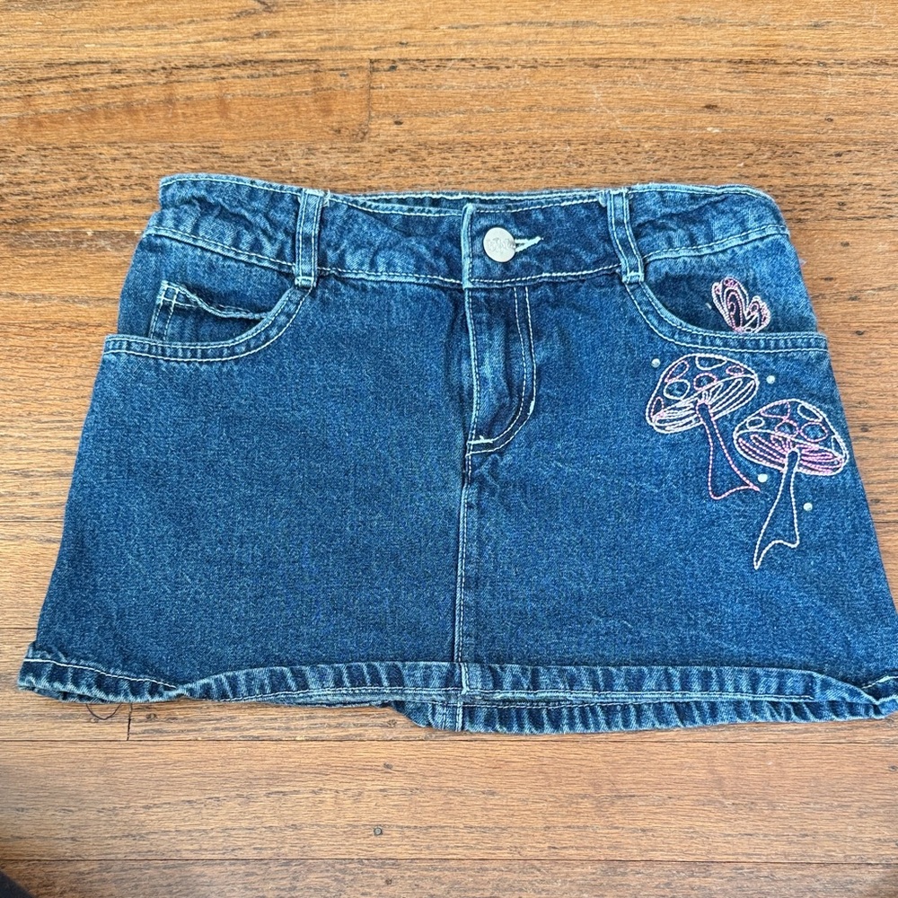Bratz Y2K Vintage Denim Skirt with Embroidered Design